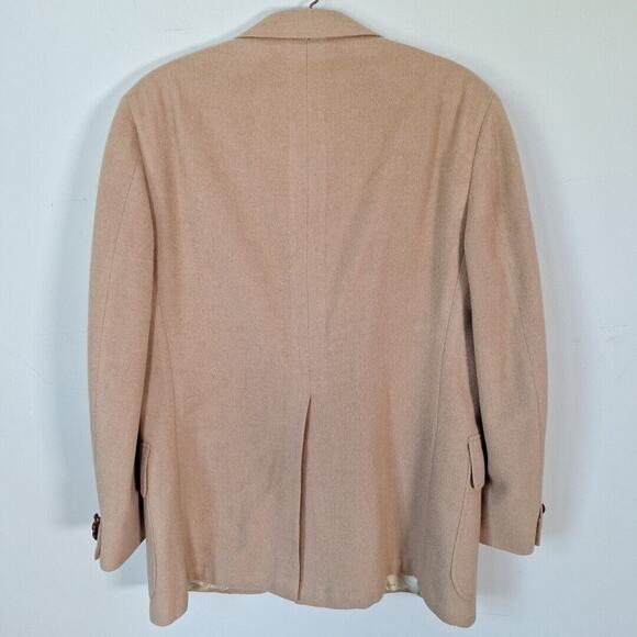Vintage 70s Camel Tan 2 Button Sport Coat Blazer Jacket Men 41 R Neutral Retro - Picture 6 of 10